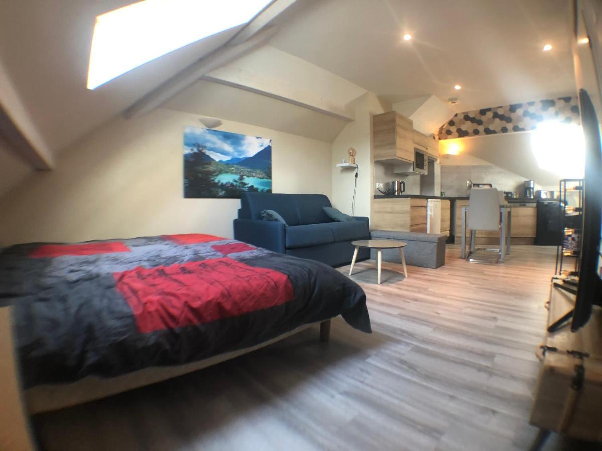 Au Bord Du Lac D'Annecy, Logement Type Loft, Dans Residence Avec Plage Et Ponton Privee Дюeн Екстериор снимка